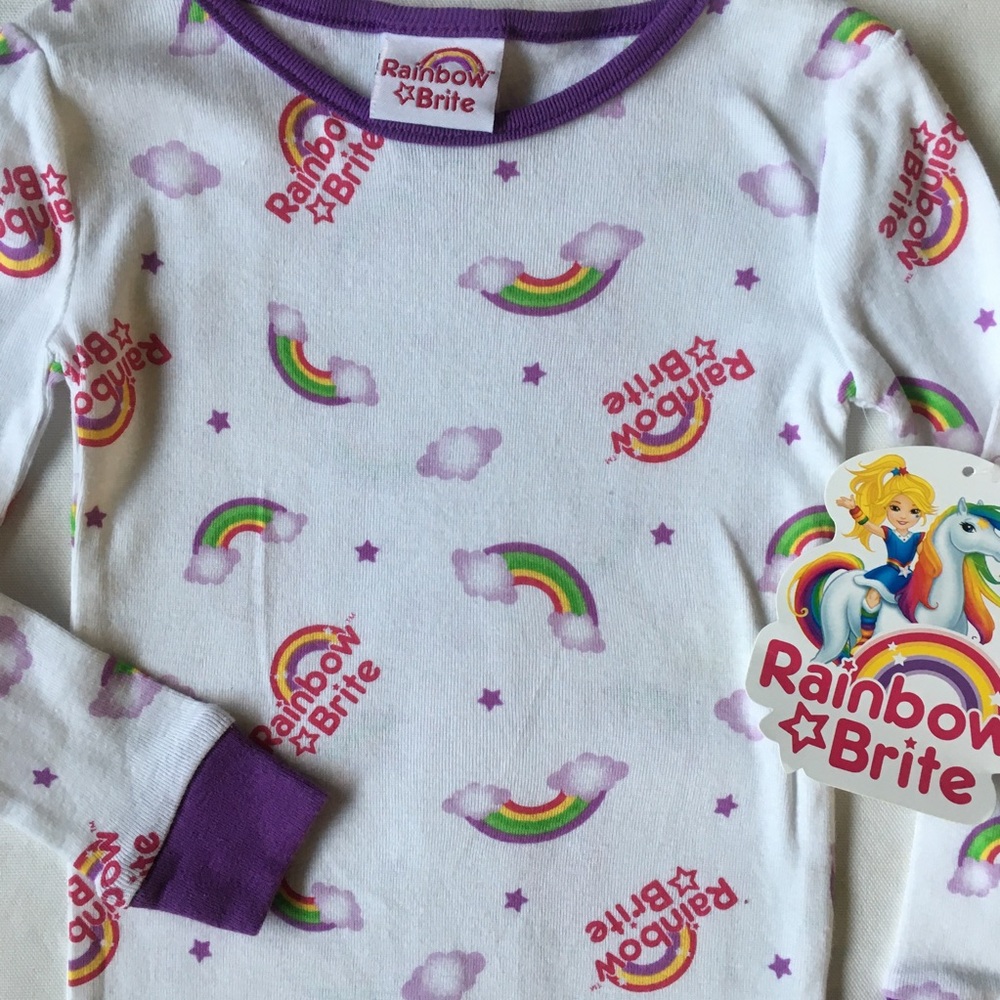 Rainbow Brite shirt Long John Top Size 3T. It's NEW 100% Cotton Pajama Top.